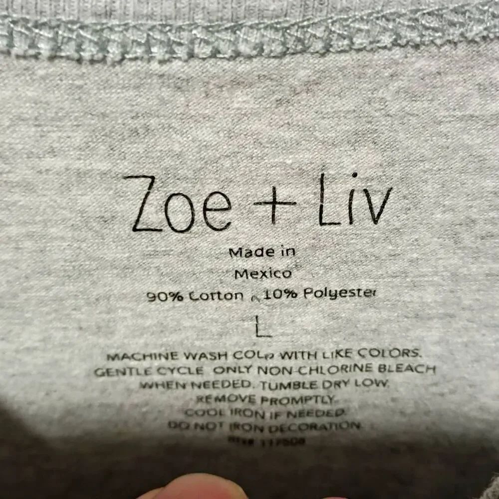 Zoe + Liv St. Barts T-shirt Large Grey Soft - Picture 3 of 6